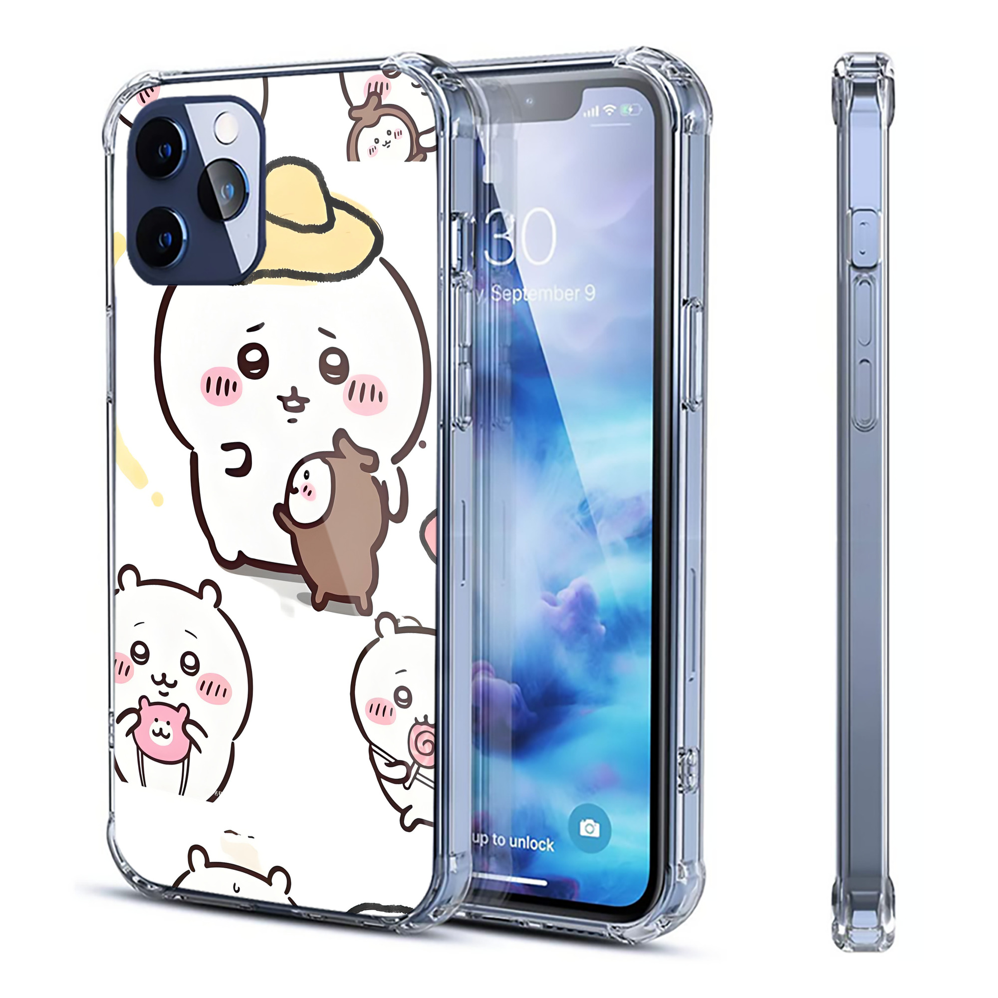 （画像用） ちいかわ Chii-kawa 【iPhone 12シリーズ対応】透明スマホケース（クリアソフトケース）